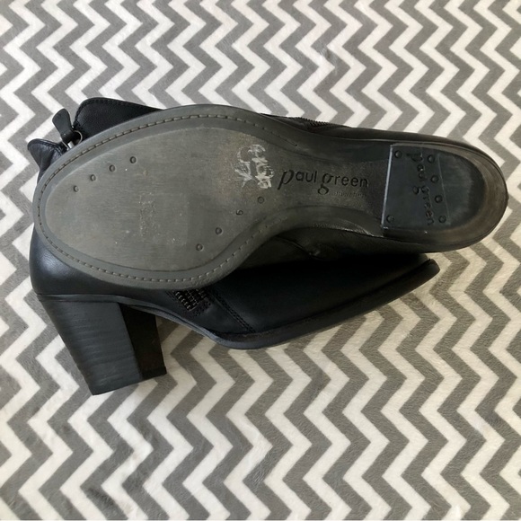 Paul Green Aubrey Black Leather Booties w/Zipper Detail, Women’s Size 8.5 US - Picture 7 of 7